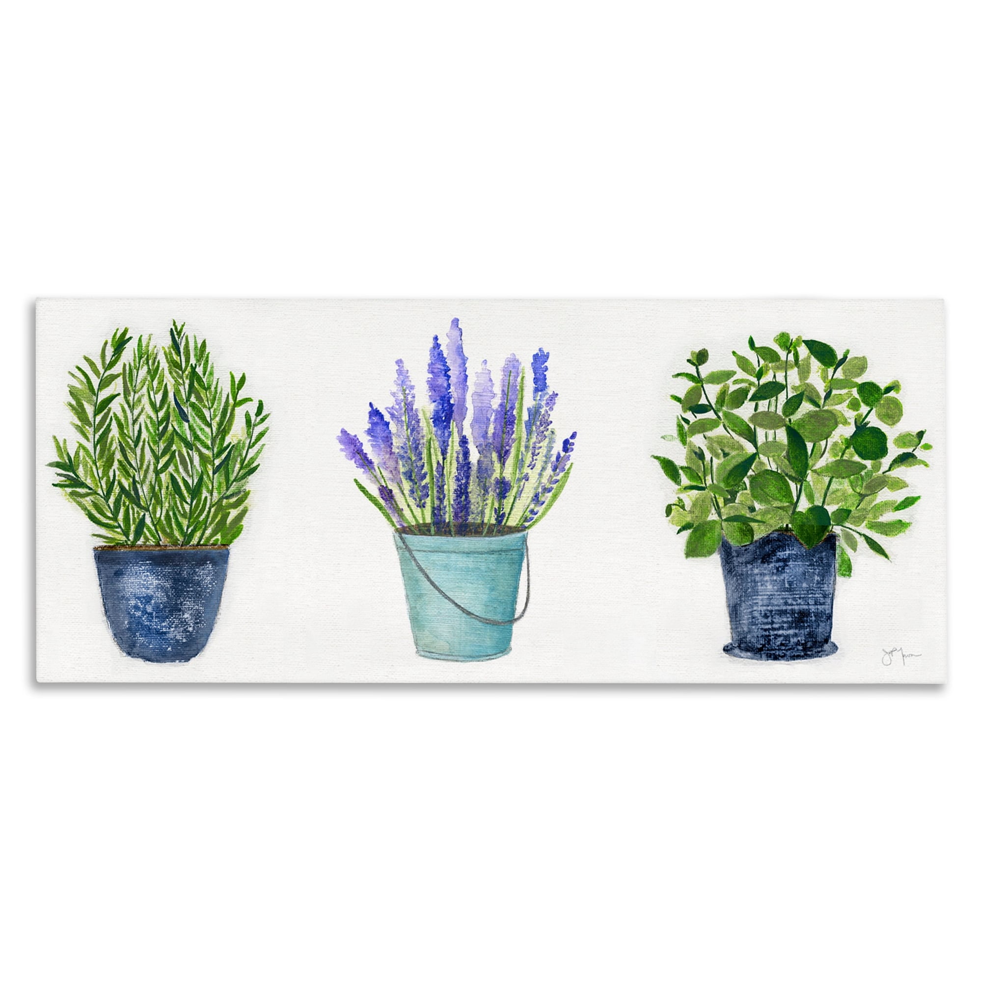 Varied Potted Plants Botanical Canvas Wall Art