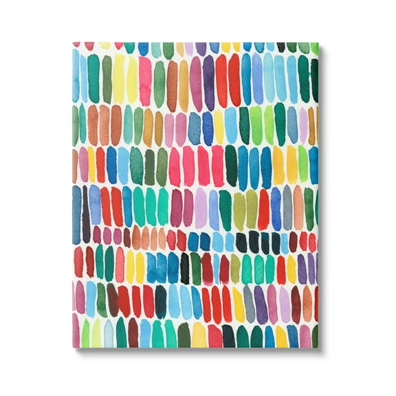 Stupell Industries Varied Rainbow Lines Abstract Pattern Watercolor Detail Painting Gallery Wrapped Canvas Print Wall Art, Design by Regina Moore