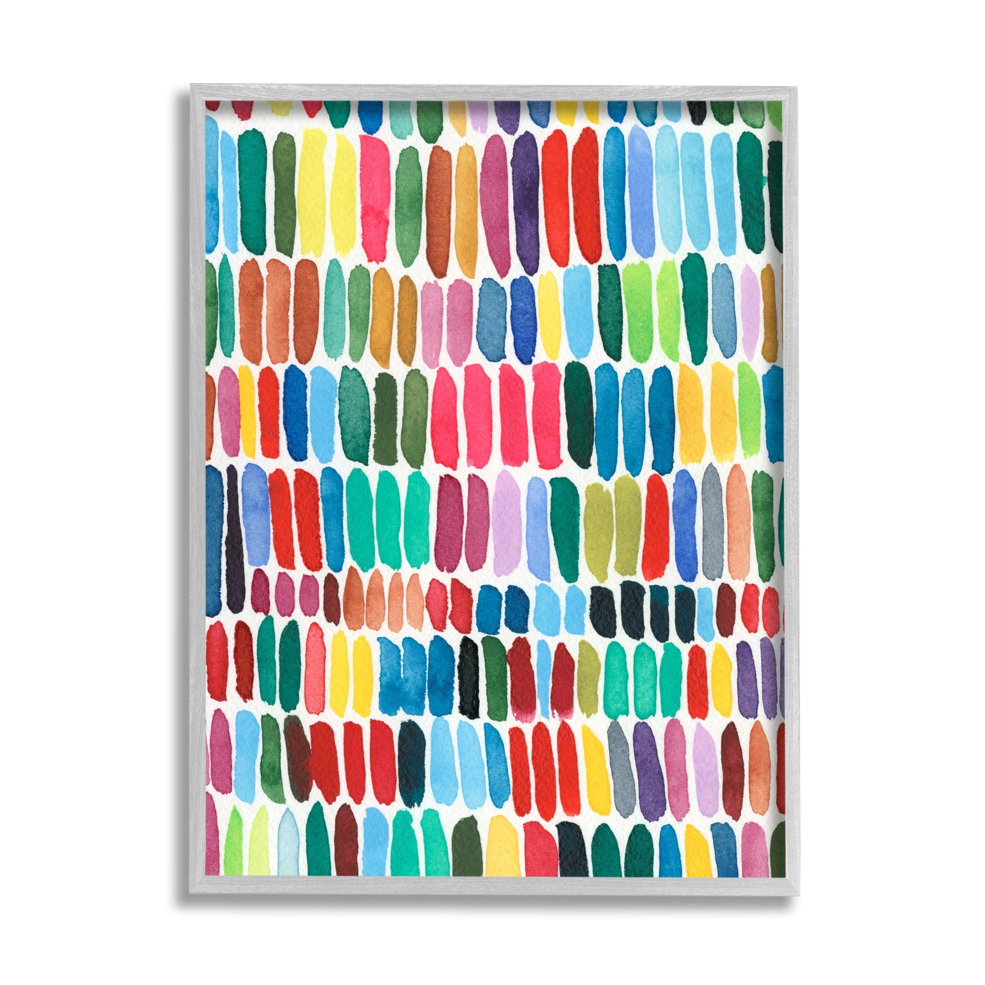 Stupell Industries Varied Rainbow Lines Abstract Pattern Watercolor Detail Painting Gray Framed Art Print Wall Art, Design by Regina Moore