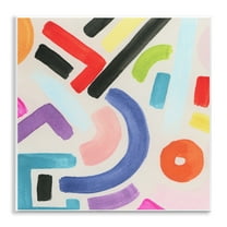 Stupell Industries Varied Retro Shapes Abstract Painting Unframed Art Print Wall Art, 12 x 12