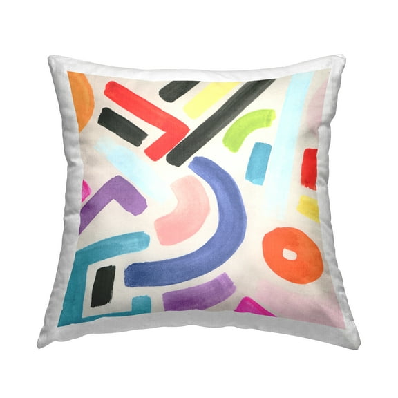Stupell Industries Varied Retro Shapes Decorative Printed Throw Pillow Design by June Erica Vess .