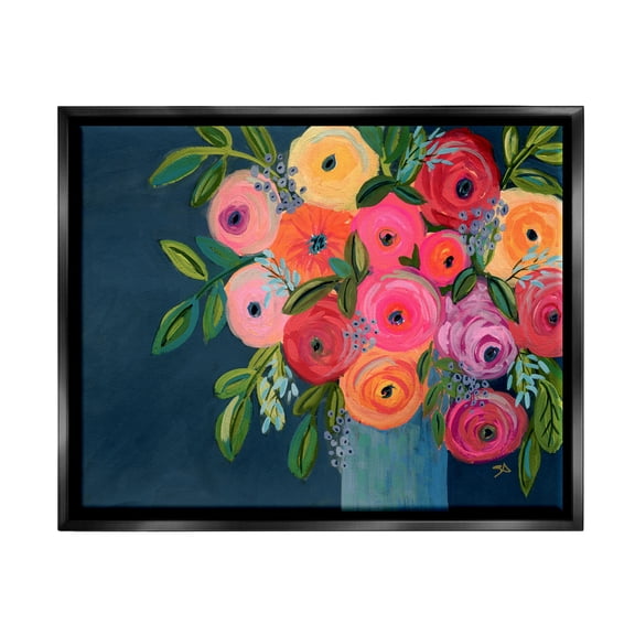 Stupell Industries Varied Roses Bouquet Painting Botanical & Floral Painting Black Floater Framed Art Print Wall Art