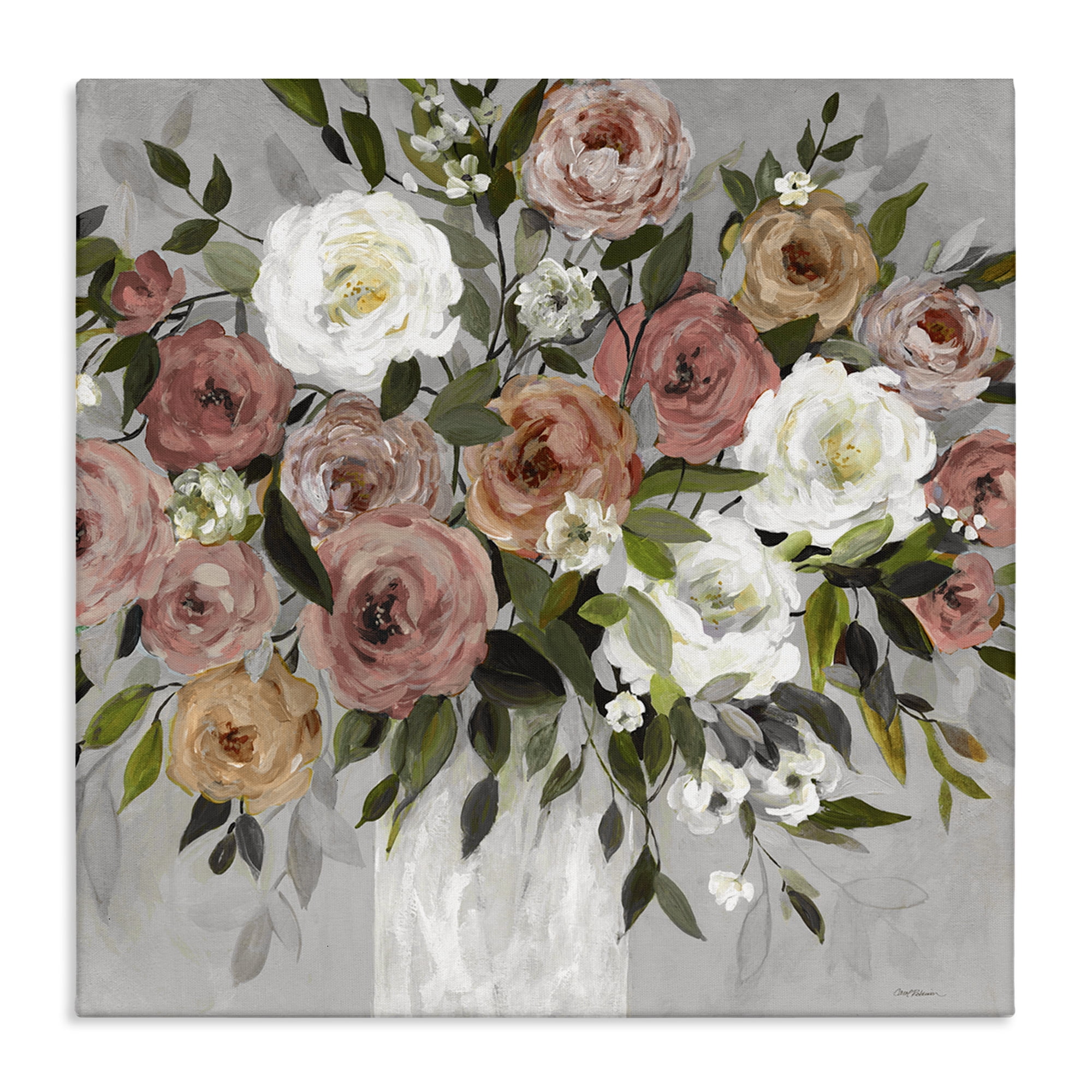 Stupell Industries Varied Roses Bouquet Plants & Flowers Painting Wrapped Canvas Art Print Wall Art, 36 x 36