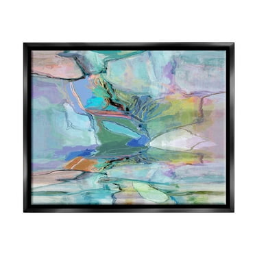 Stupell Industries Varied Round Modern Shapes Graphic Art Jet Black Floating Framed Canvas Print Wall Art, Design by Michael Tienhaara