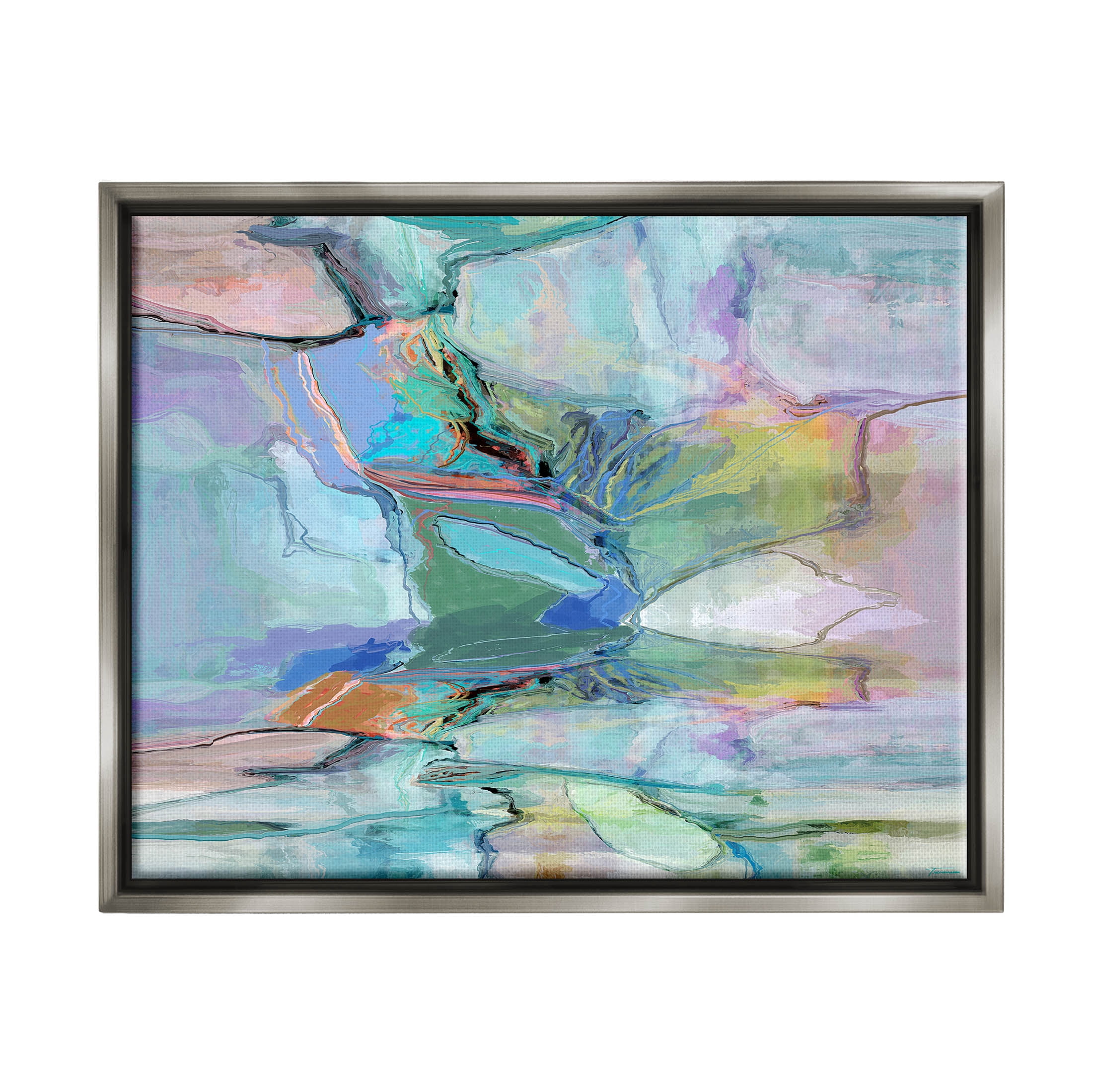 Stupell Industries Varied Round Modern Shapes Graphic Art Luster Gray Floating Framed Canvas Print Wall Art, Design by Michael Tienhaara