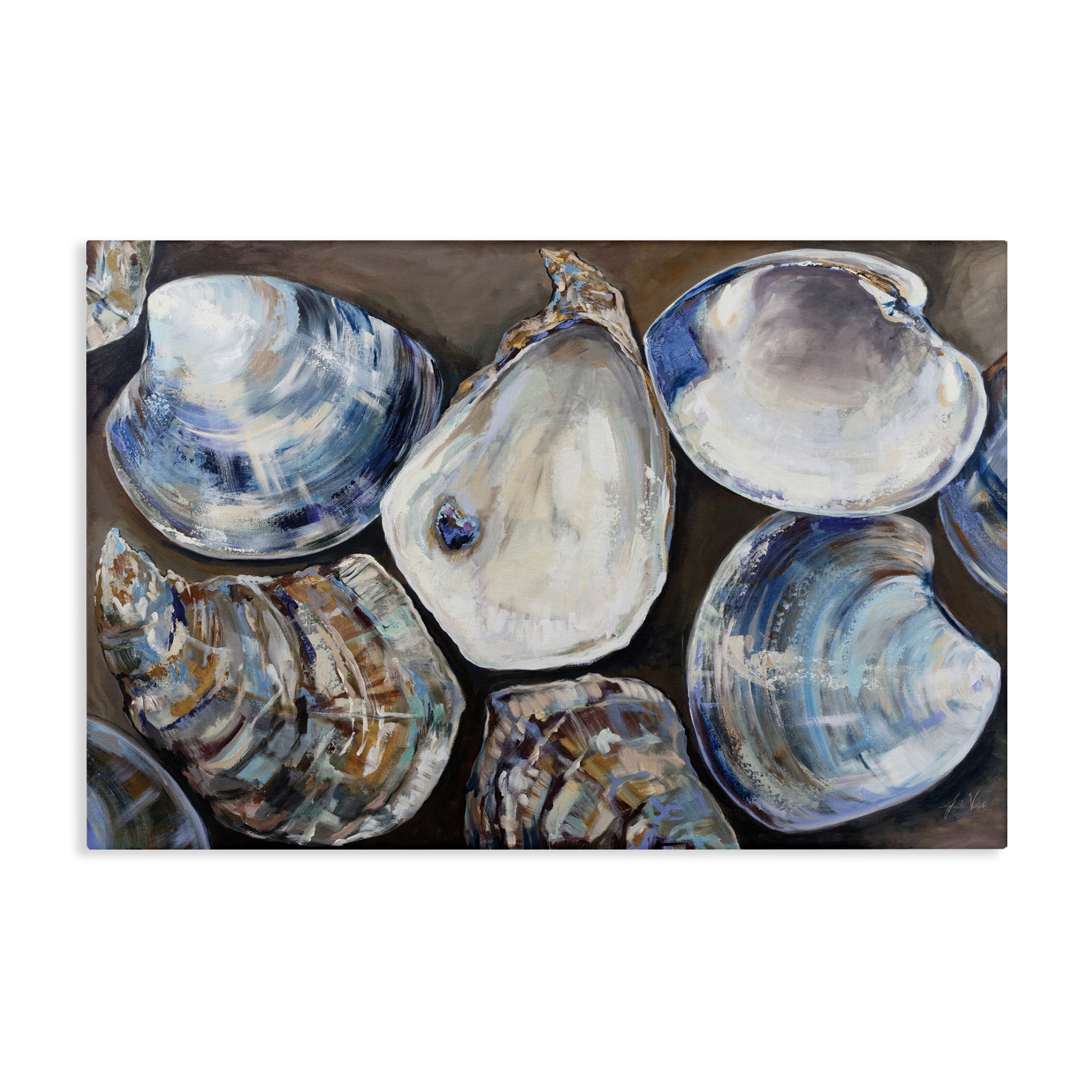 Stupell Industries Varied Seashell Shucks Animals & Insects Painting Gallery Wrapped Canvas Art Print Wall Art, 24 x 16