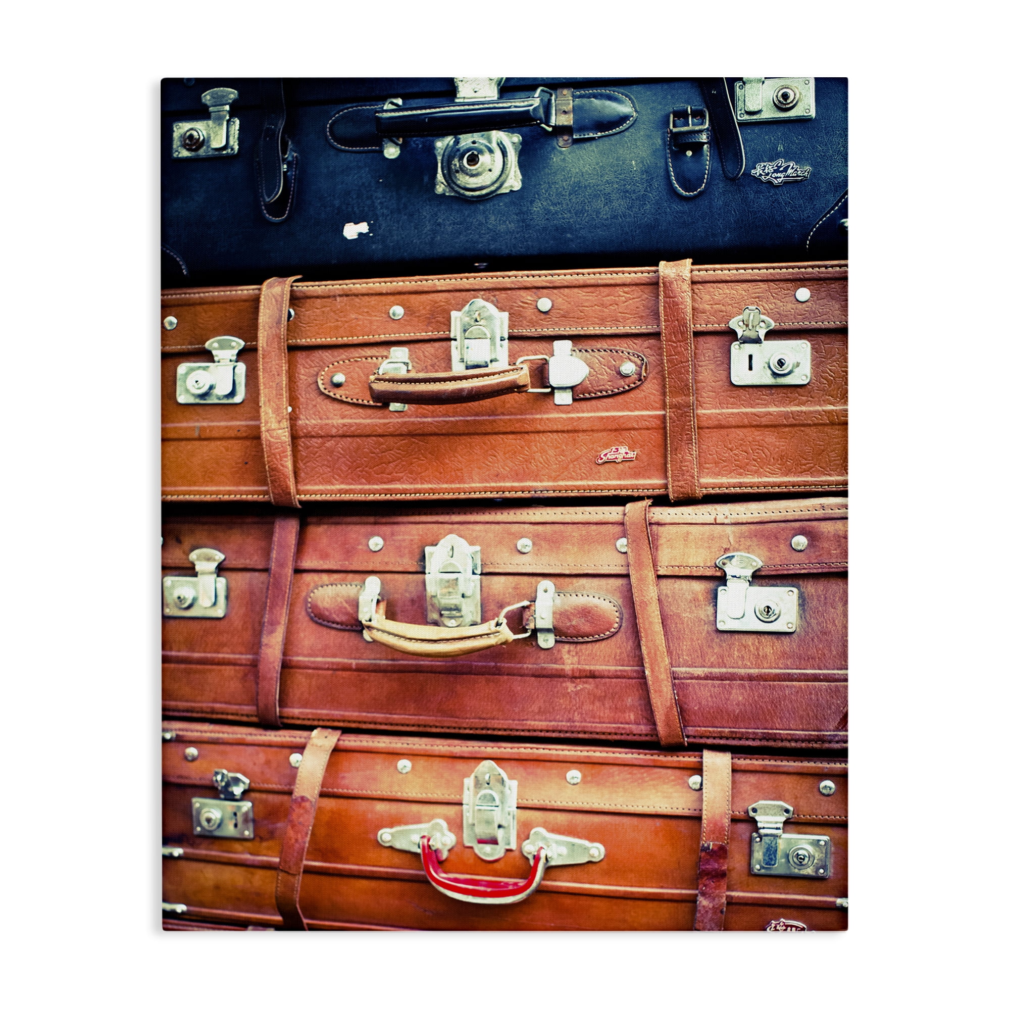 Stupell Industries Varied Stacked Suitcases Novelty Photography Gallery Wrapped Canvas Art Print Wall Art, 16 x 20