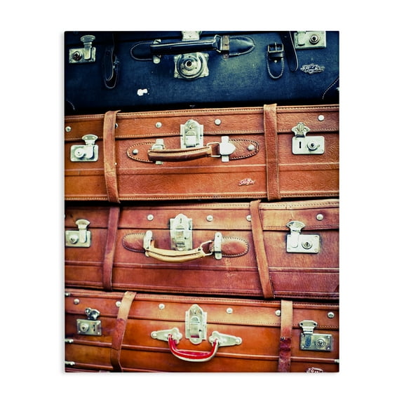 Stupell Industries Varied Stacked Suitcases Novelty Photography Gallery Wrapped Canvas Art Print Wall Art, 16 x 20