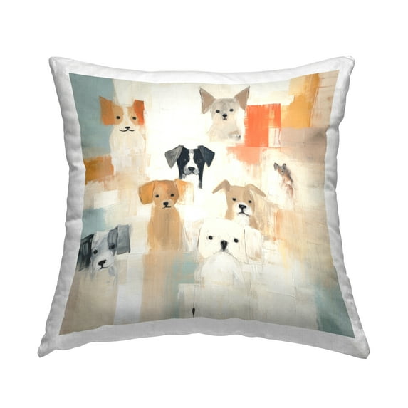 Stupell Industries Various Abstract Dogs Decorative Printed Throw Pillow, 18 x 18