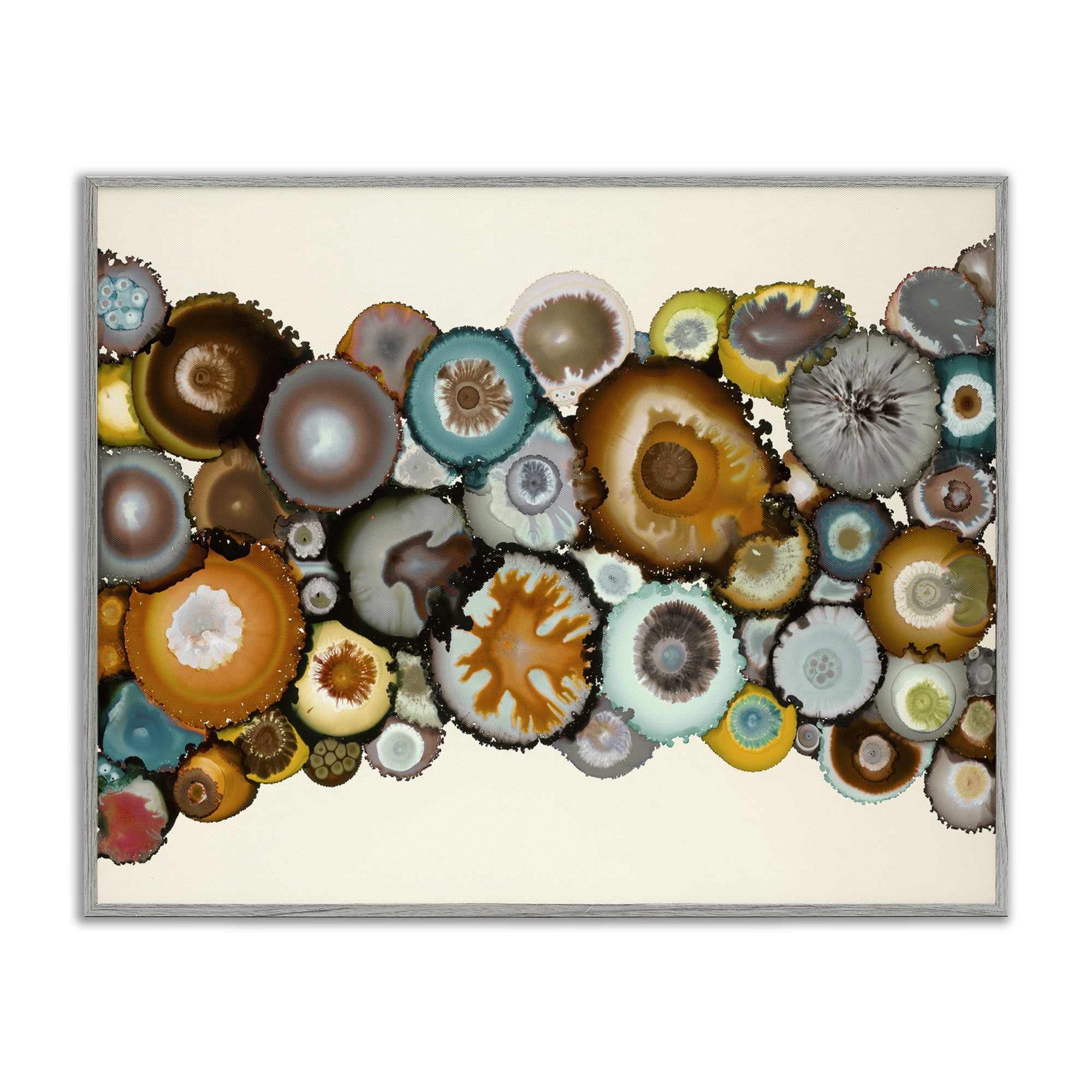 Stupell Industries Various Agate Clusters Abstract Painting Gray Framed Art Print Wall Art, 20 x 16