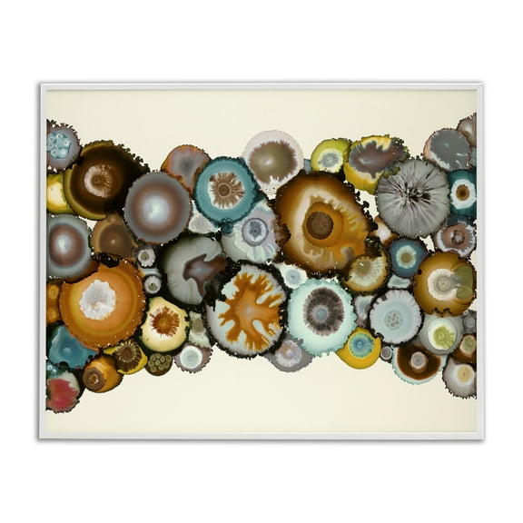 Stupell Industries Various Agate Clusters Abstract Painting White Framed Art Print Wall Art, 30 x 24