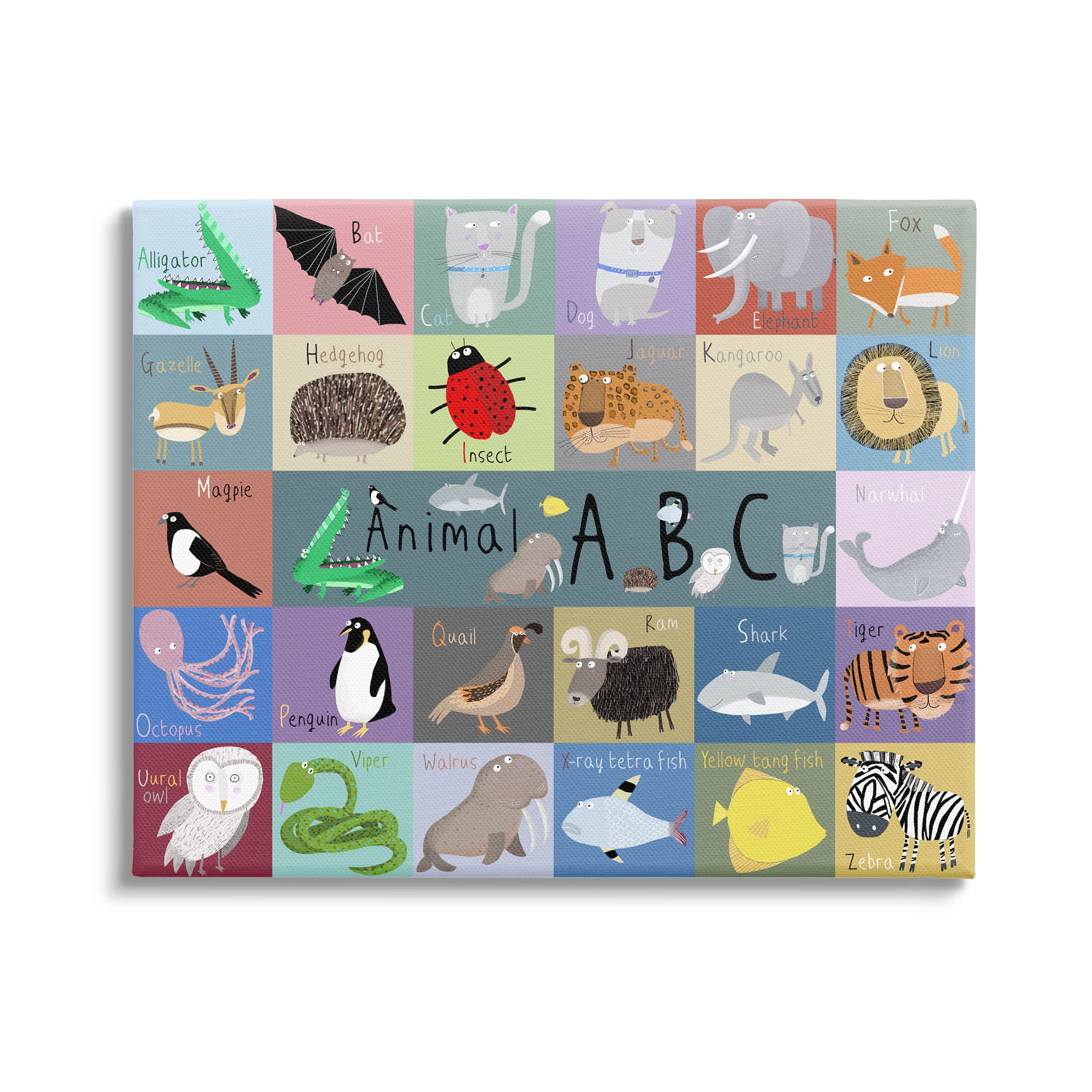 Animal Alphabet Learning Canvas Print Educational Wall Art