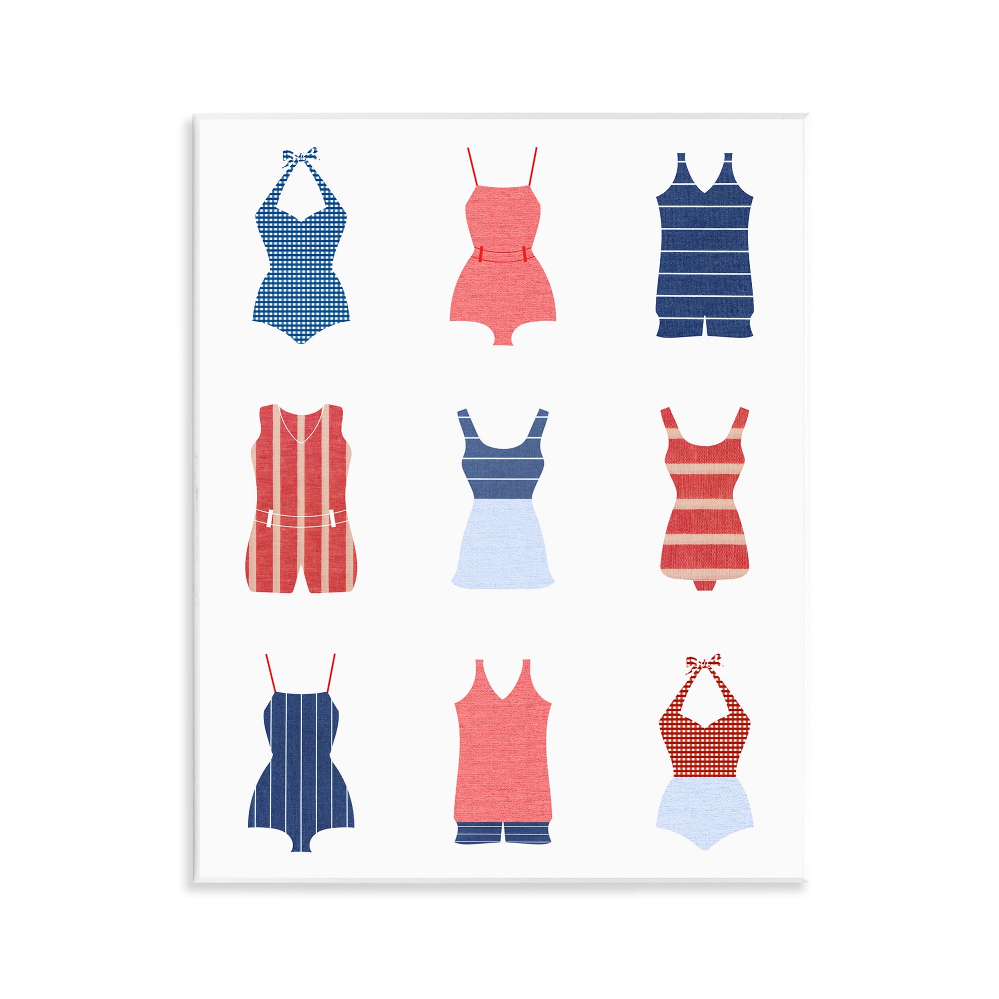 Stupell Industries Various Beach Swimsuits Beauty & Fashion Painting Unframed Art Print Wall Art, 11 x 14