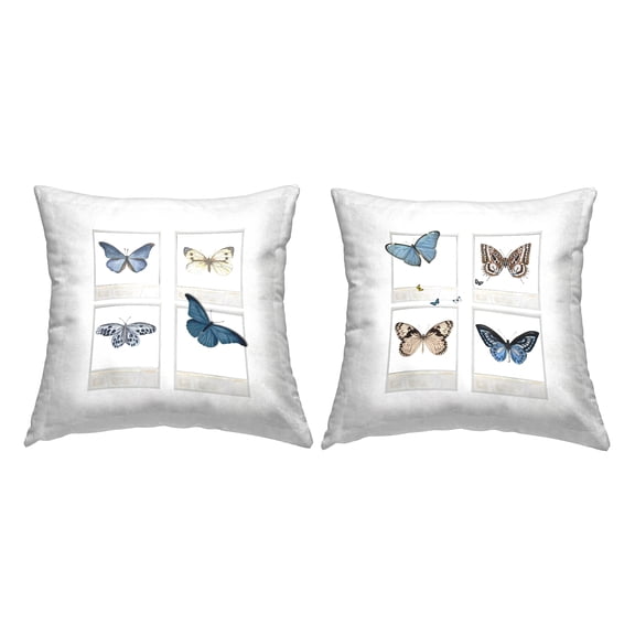 Stupell Industries Various Butterflies Camera Film Printed Throw Pillow Design by Karen Smith (Set of 2)