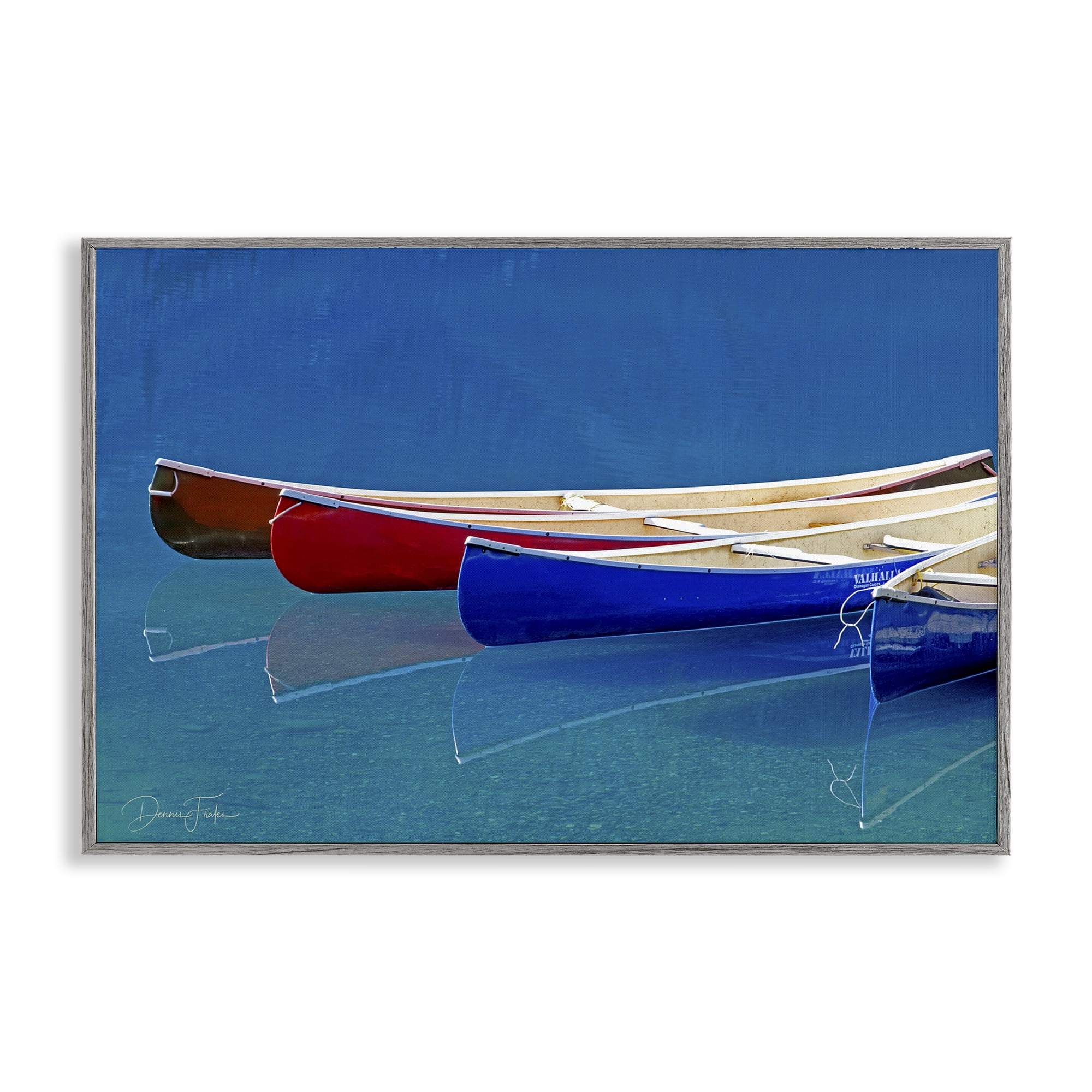 Stupell Industries Various Canoe Boats Transportation Photography Gray Framed Art Print Wall Art, 30 x 20