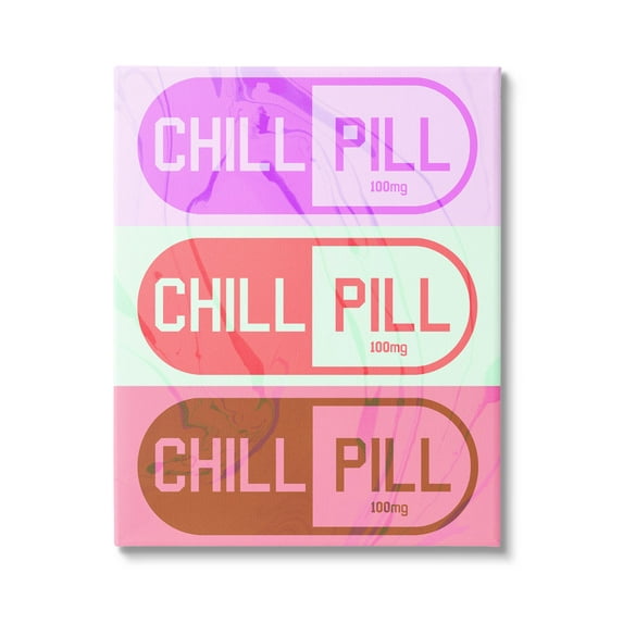 Stupell Industries Various Chill Pill Shapes Graphic Art Gallery Wrapped Canvas Print Wall Art, Design by Daphne Polselli