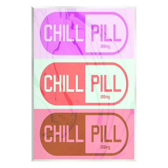 Stupell Industries Various Chill Pill Shapes Graphic Art Unframed Art Print Wall Art, Design by Daphne Polselli