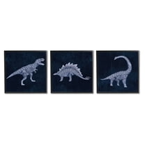 Stupell Industries Various Dinosaur Skeletons Animals & Insects Painting Black Framed Art Print Wall Art, 12 x 12
