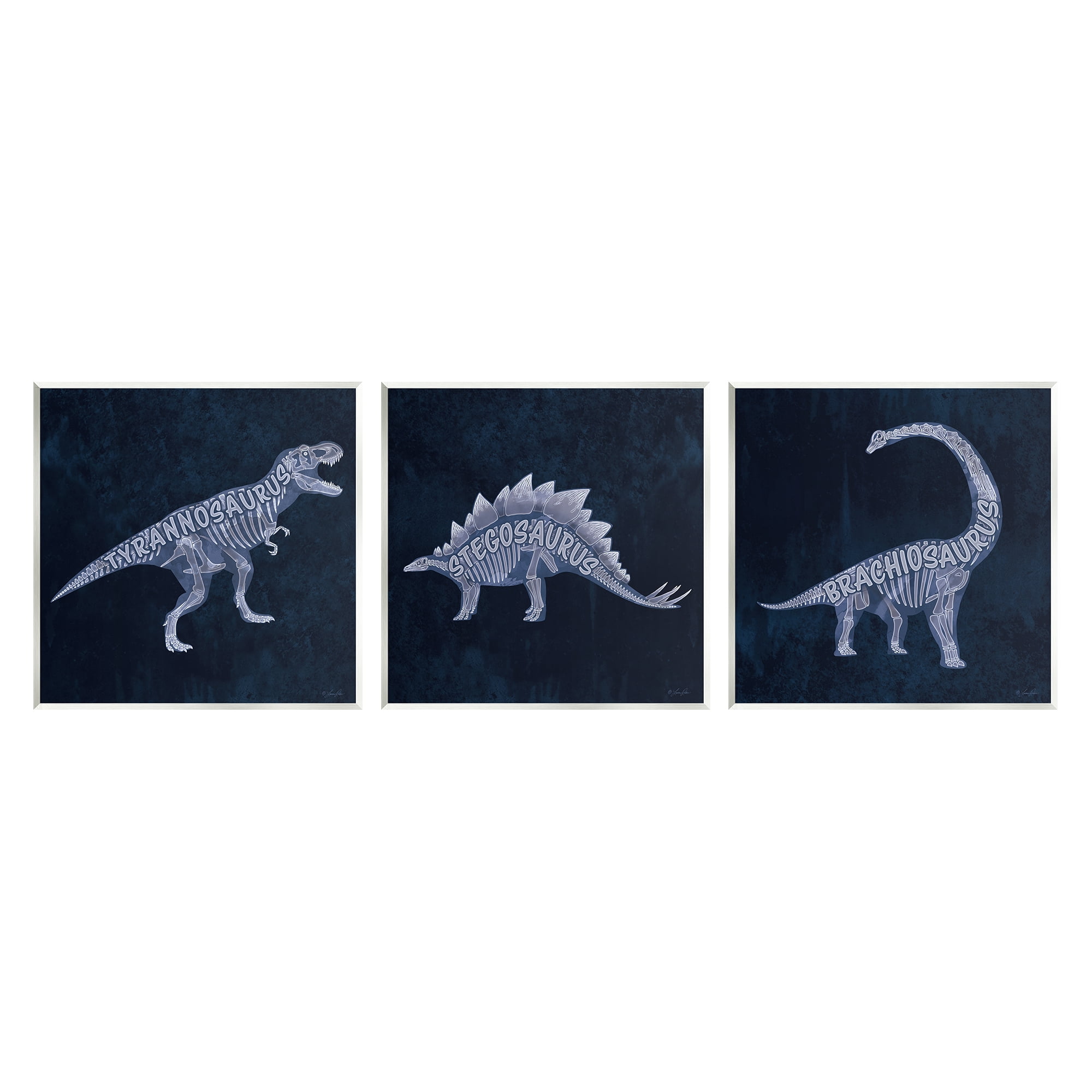 Stupell Industries Various Dinosaur Skeletons Animals & Insects Painting Unframed Art Print Wall Art, 12 x 12