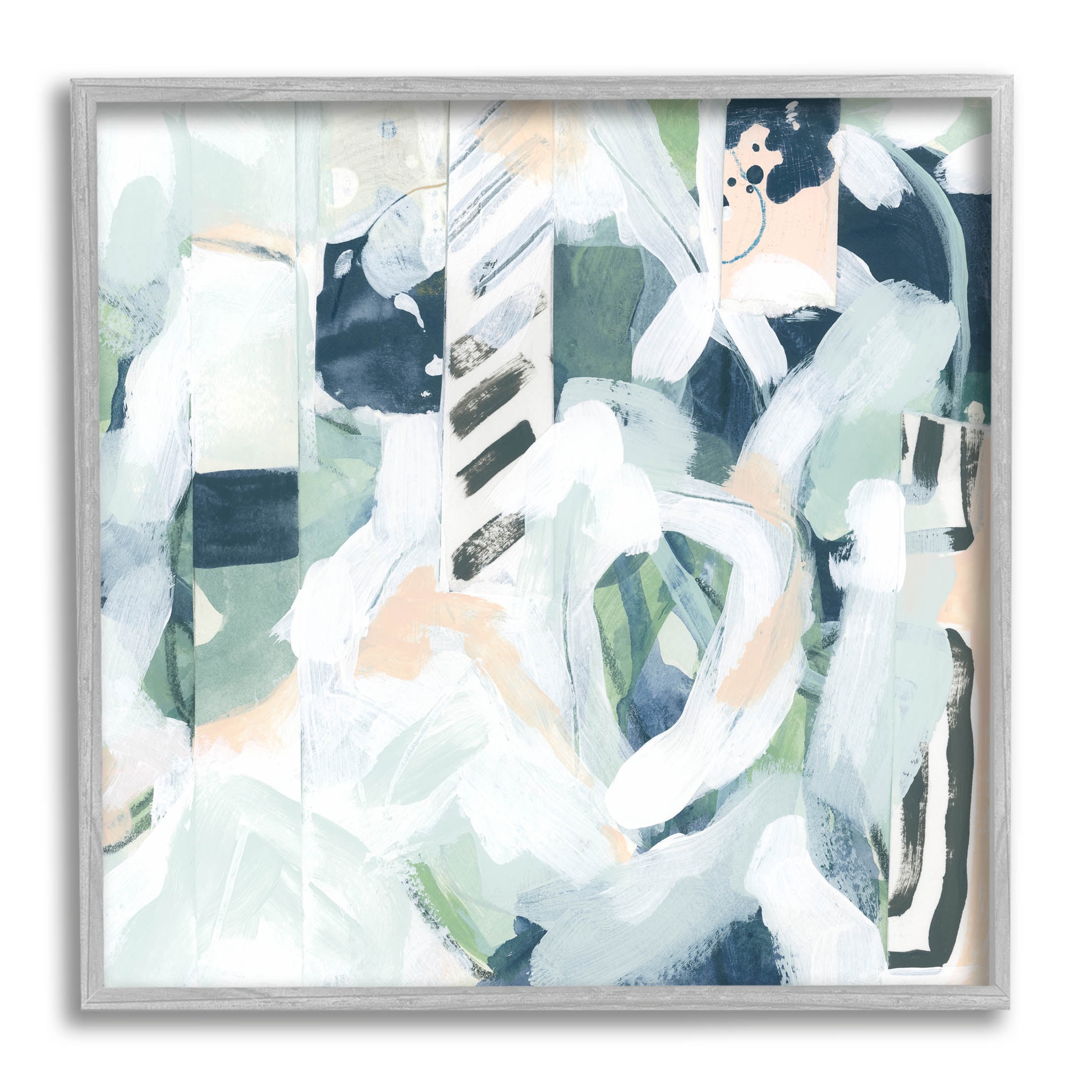 Stupell Industries Various Modern Shapes Arrangement Painting Gray Framed Art Print Wall Art, Design by June Erica Vess