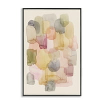 Stupell Industries Various Paint Blobs Abstract Painting Black Framed Art Print Wall Art, 12 x 18