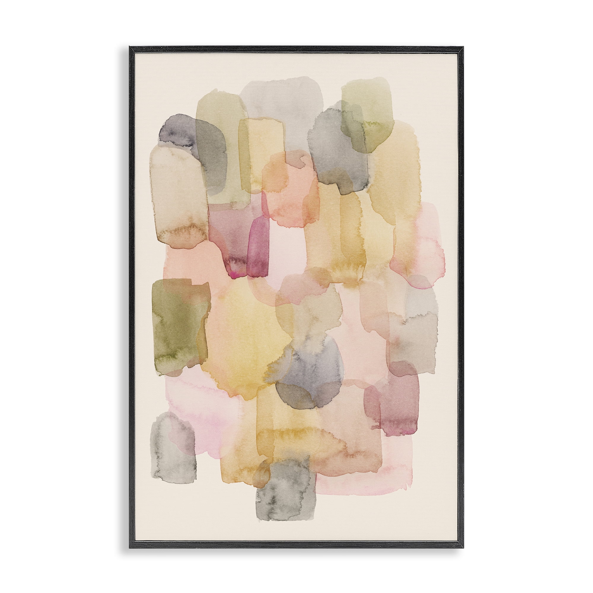 Stupell Industries Various Paint Blobs Abstract Painting Black Framed Art Print Wall Art, 16 x 24
