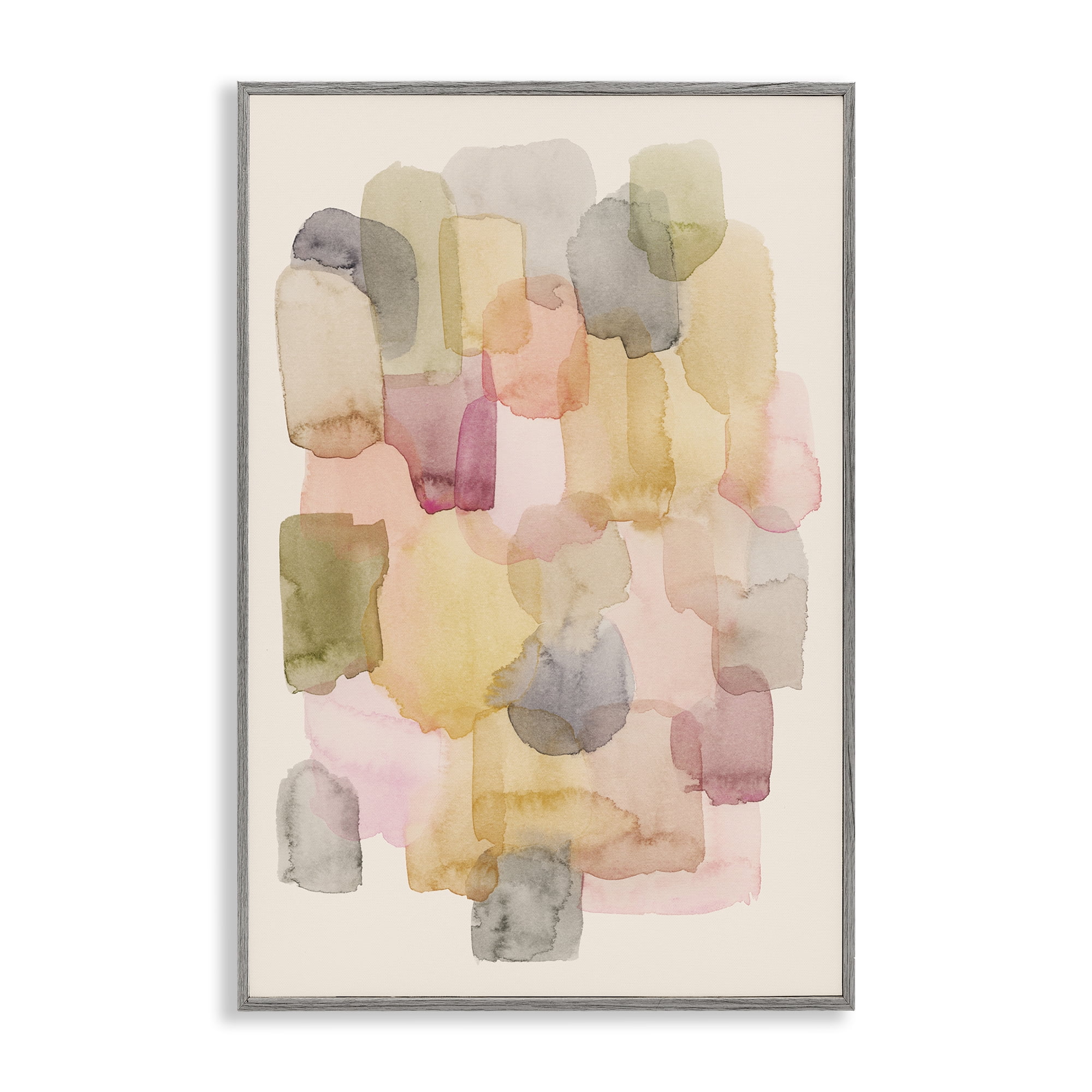 Stupell Industries Various Paint Blobs Abstract Painting Gray Framed Art Print Wall Art, 20 x 30