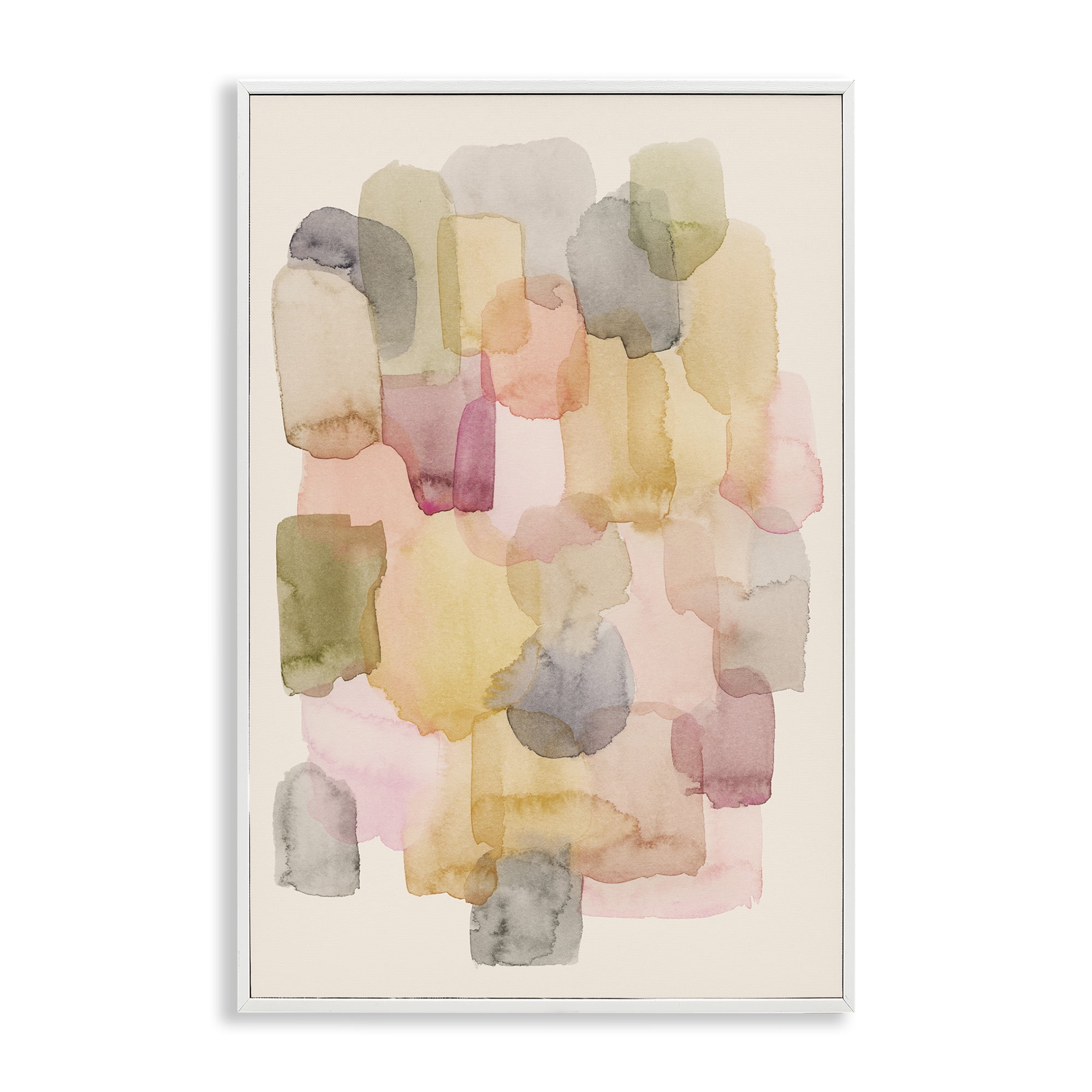 Stupell Industries Various Paint Blobs Abstract Painting White Framed Art Print Wall Art, 20 x 30