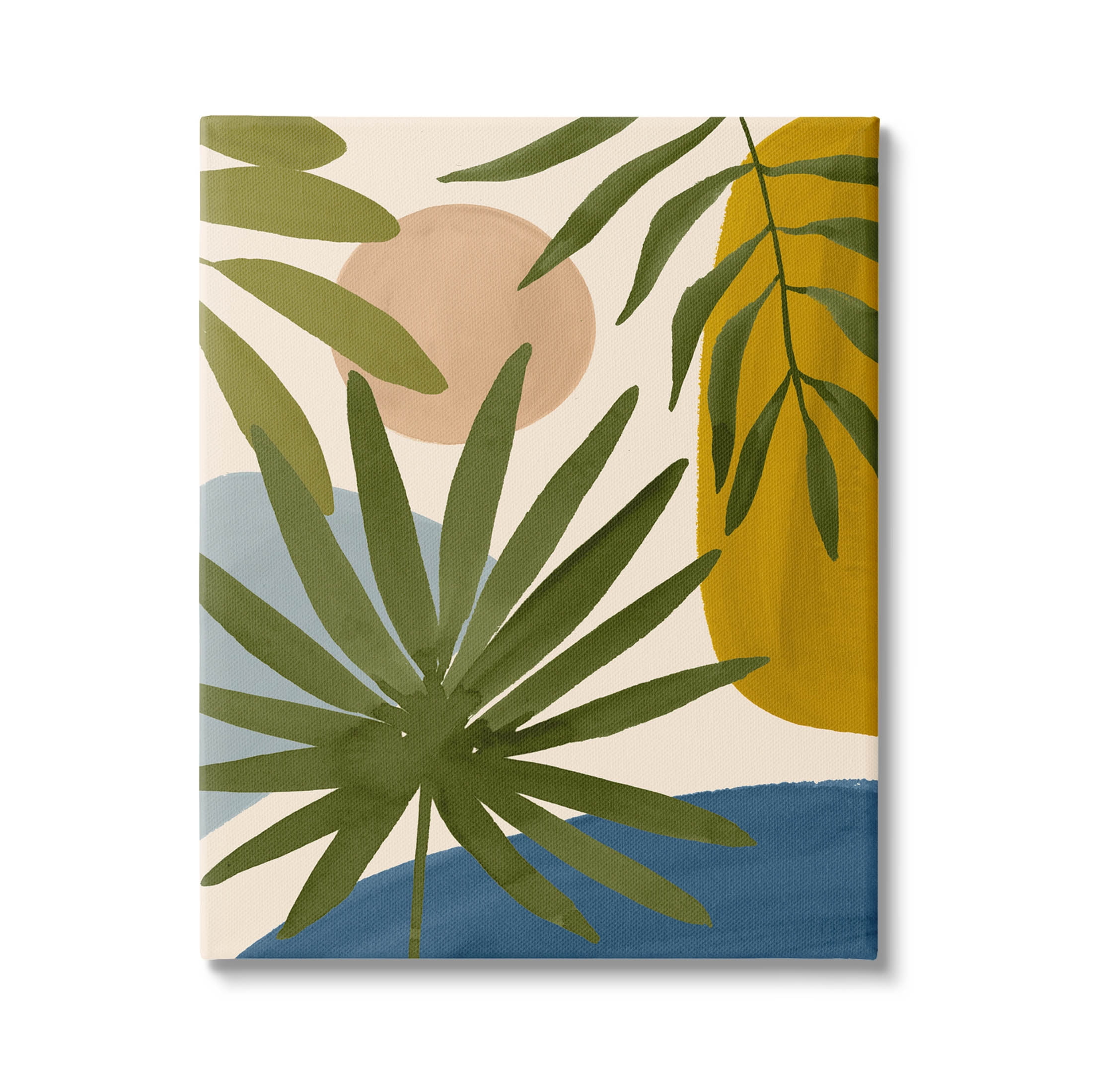 Stupell Industries Various Palm Leaves Geometric Graphic Art Gallery Wrapped Canvas Print Wall Art, Design by Victoria Barnes