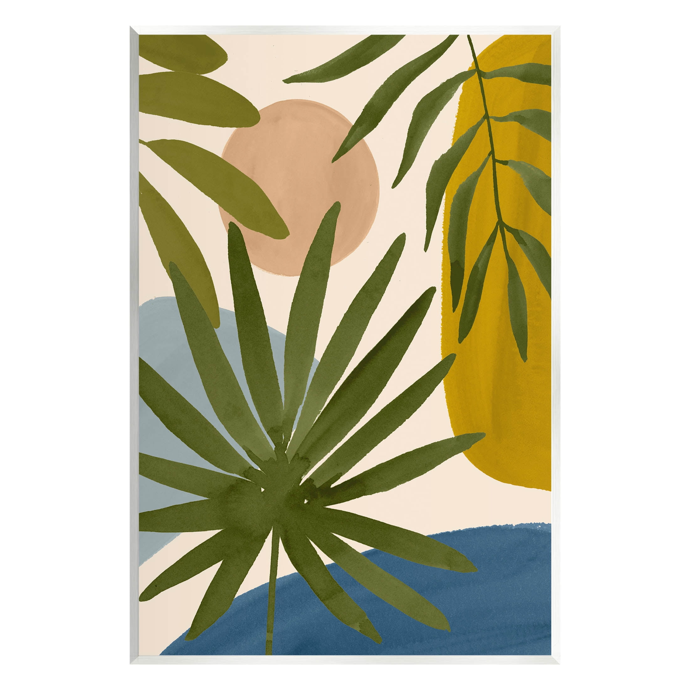 Geometric Palm Leaves Art Print on MDF Wood, 10" x 15"
