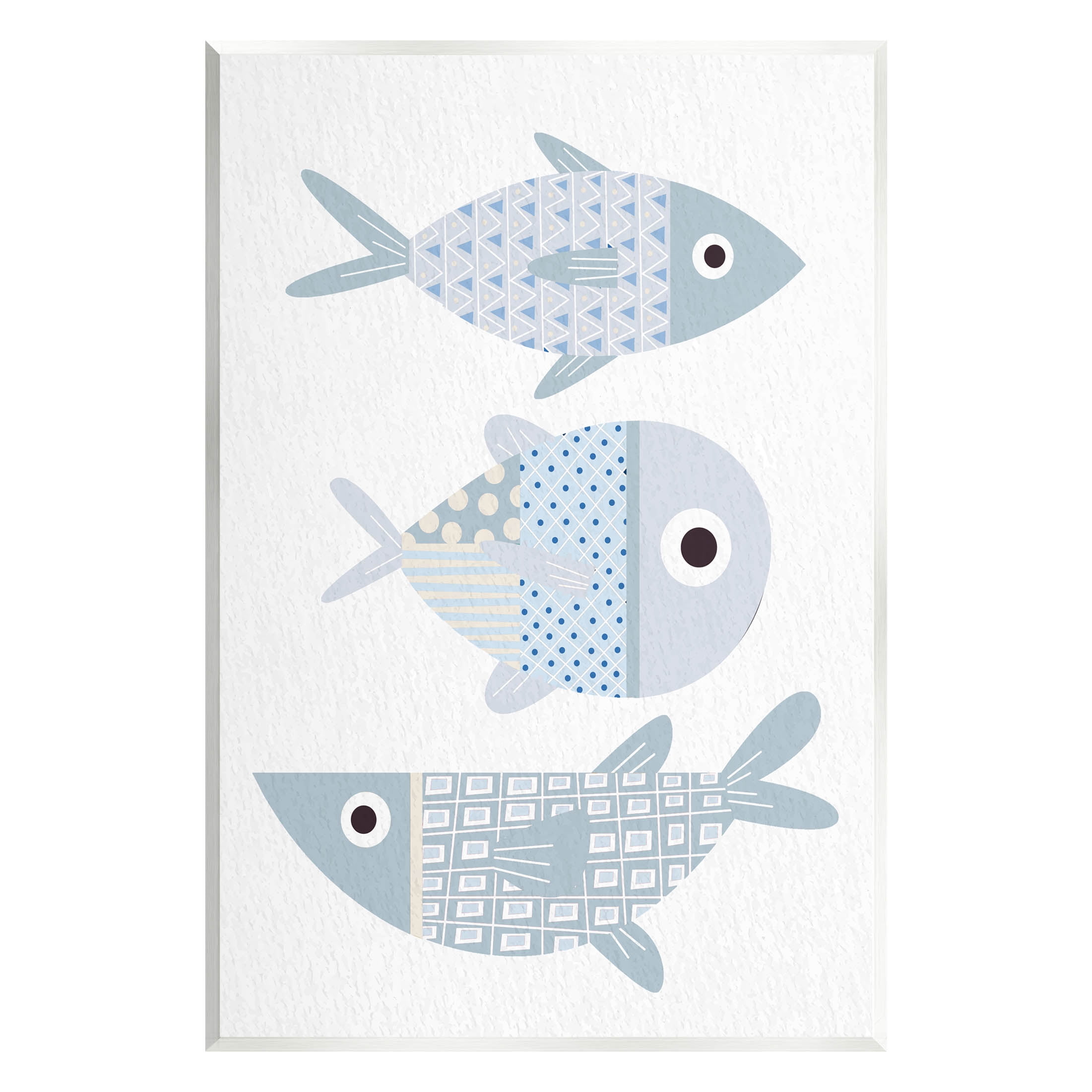 Stupell Industries Various Patterned Aquatic Fish Design Graphic Art Unframed Art Print Wall Art, Design by Kim Allen
