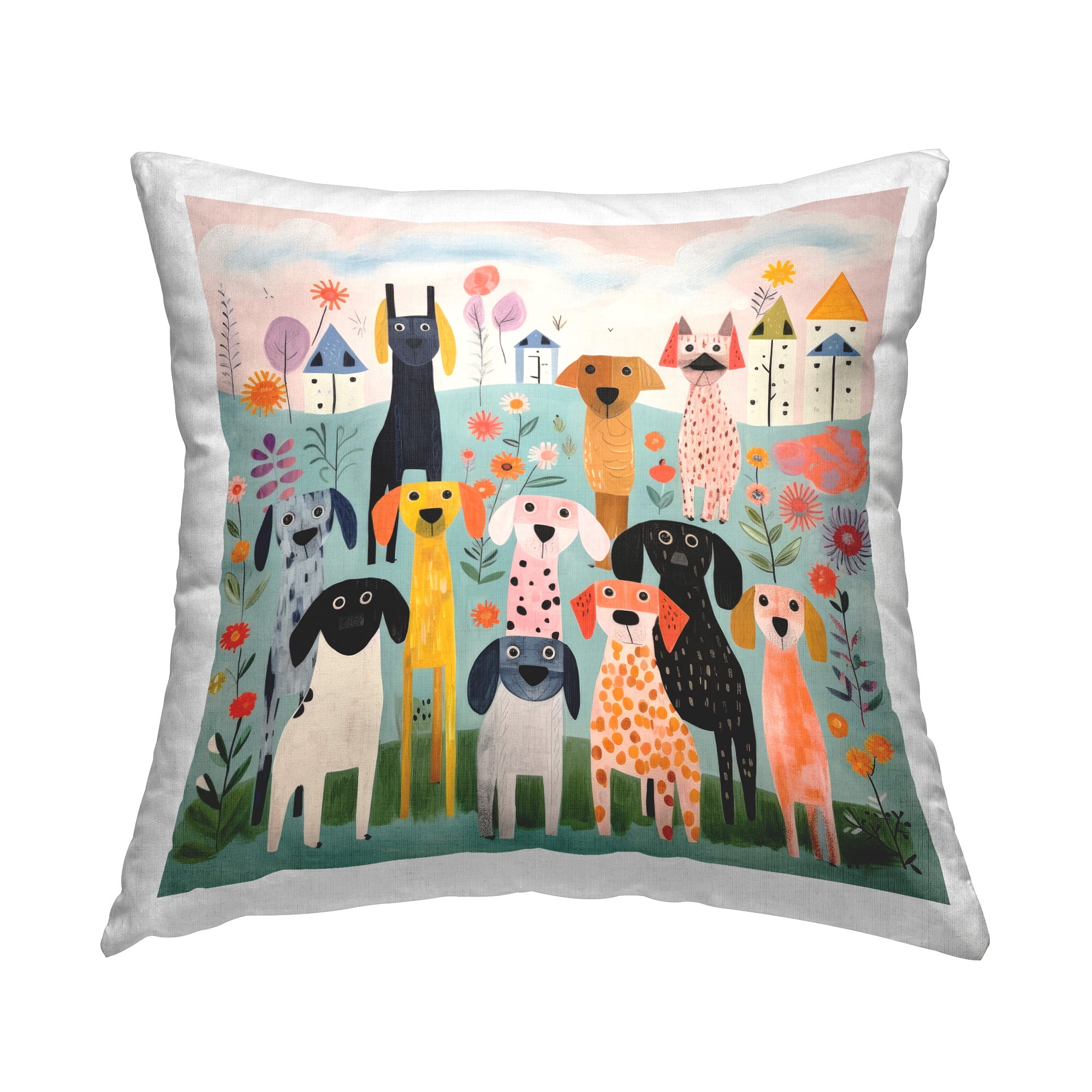 Stupell Industries Various Patterned Dogs Decorative Printed Throw Pillow Design by Lazar Studio
