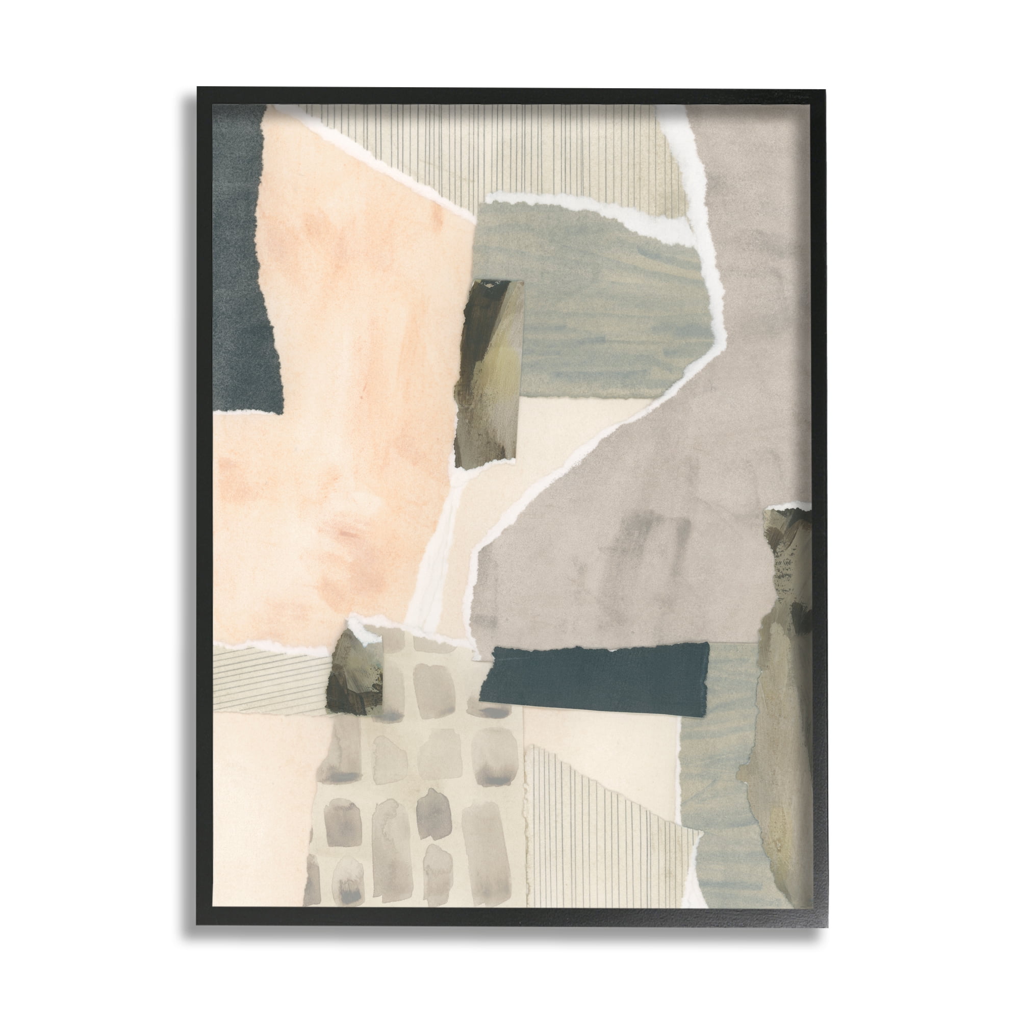 Stupell Industries Various Patterns Collage Abstract Painting Black Framed Art Print Wall Art, 24 x 30