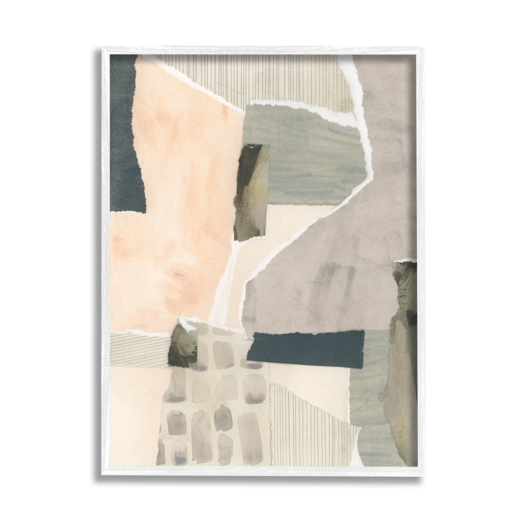 Stupell Industries Various Patterns Collage Abstract Painting White Framed Art Print Wall Art, 11 x 14