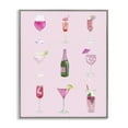 thumbnail image 1 of Stupell Industries Various Pink Drinks Food & Beverage Painting Gray Framed Art Print Wall Art, 16 x 20, 1 of 2