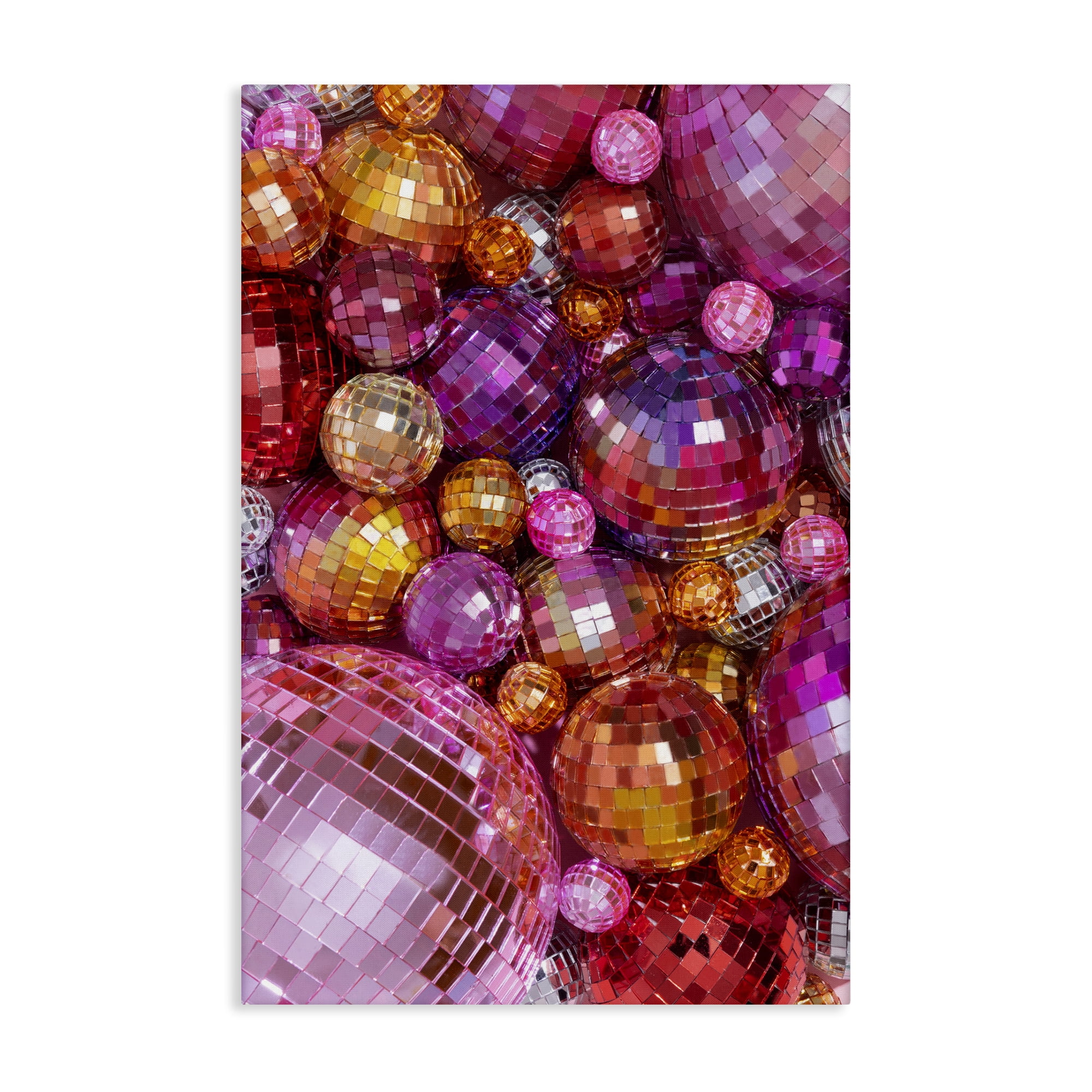 Stupell Industries Various Size Disco Balls Performing Arts Painting Gallery Wrapped Canvas Art Print Wall Art, 24 x 36