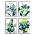 thumbnail image 1 of Stupell Industries Various Tropical Palm Fans Green Blue Plants Grey Framed, 16 x 20, Design by Grace Popp, 1 of 5