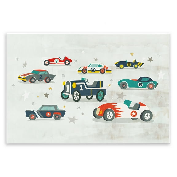 Stupell Industries Various Vintage Race Cars Transportation Painting Unframed Art Print Wall Art, 15 x 10