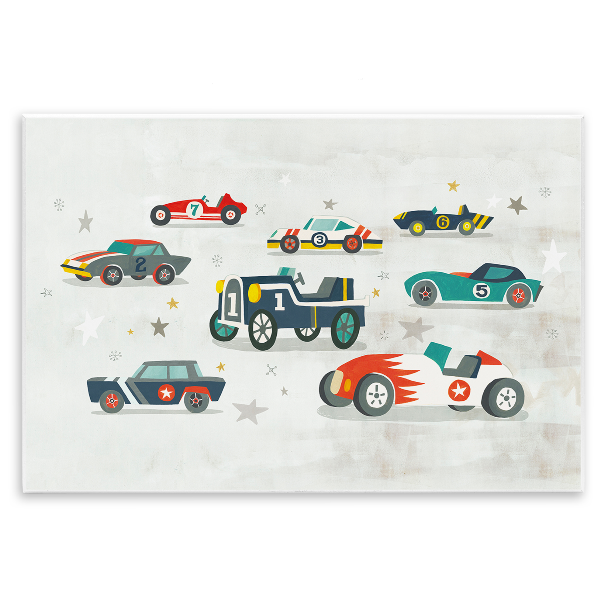 Stupell Industries Various Vintage Race Cars Transportation Painting Unframed Art Print Wall Art, 19 x 13
