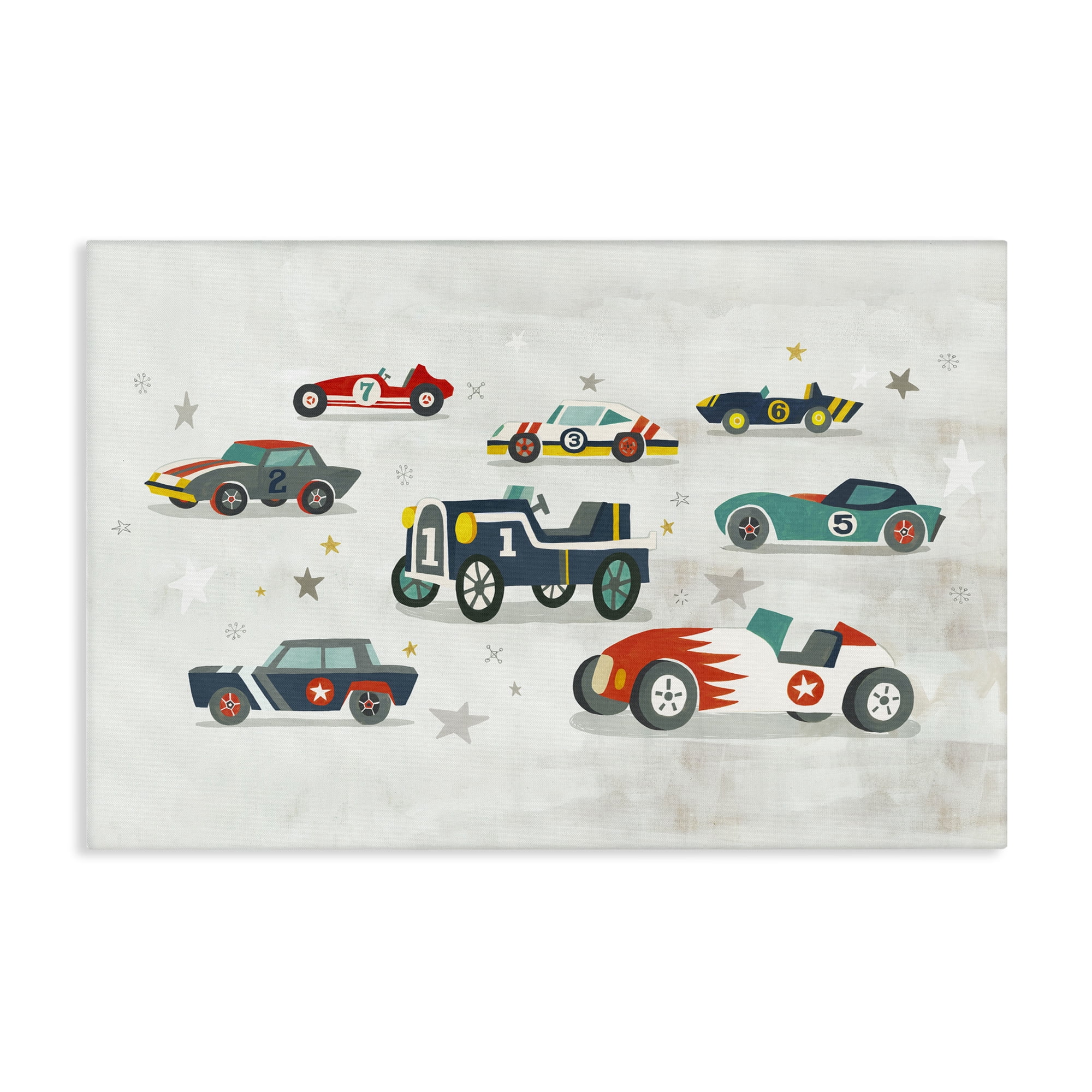 Stupell Industries Various Vintage Race Cars Transportation Painting Wrapped Canvas Art Print Wall Art, 24 x 16