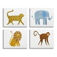 thumbnail image 1 of Stupell Industries Various Whimsical Wildlife Animals Graphic Art Gallery Wrapped Canvas Print Wall Art, Set of 4, Design by Emily Kopcik, 1 of 3