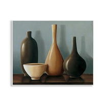 Stupell Industries Varried Pottery Still Life Furniture Painting Unframed Art Print Wall Art, 14 x 11