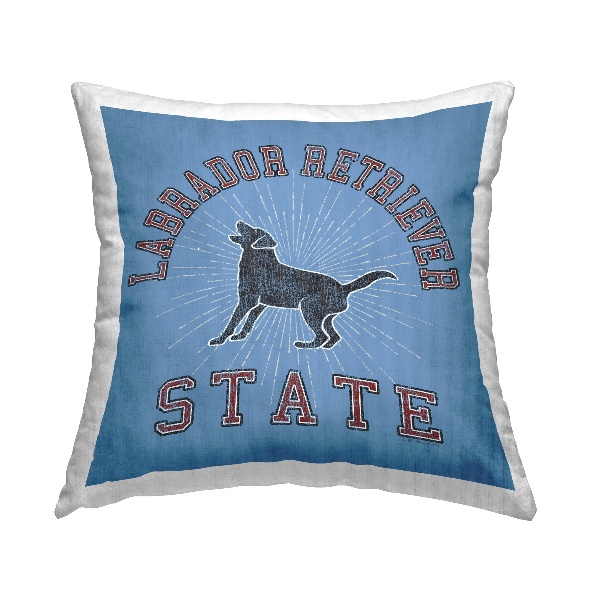 Stupell Industries Varsity Labrador State Decorative Printed Throw Pillow Design by Spirit Animals/Life Is High.
