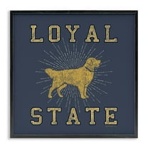 Stupell Industries Varsity Loyal State Novelty & Humor Painting Black Framed Art Print Wall Art, 12 x 12