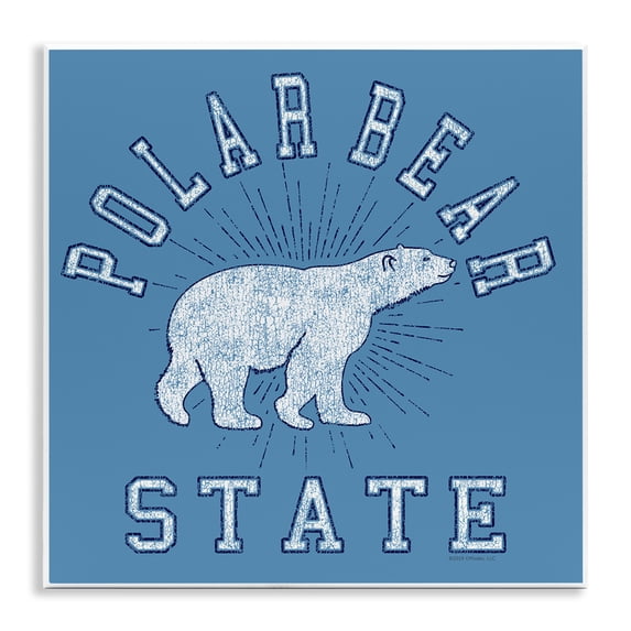 Stupell Industries Varsity Polar Bear State Animals Painting Unframed Art Print Wall Art, 12 x 12