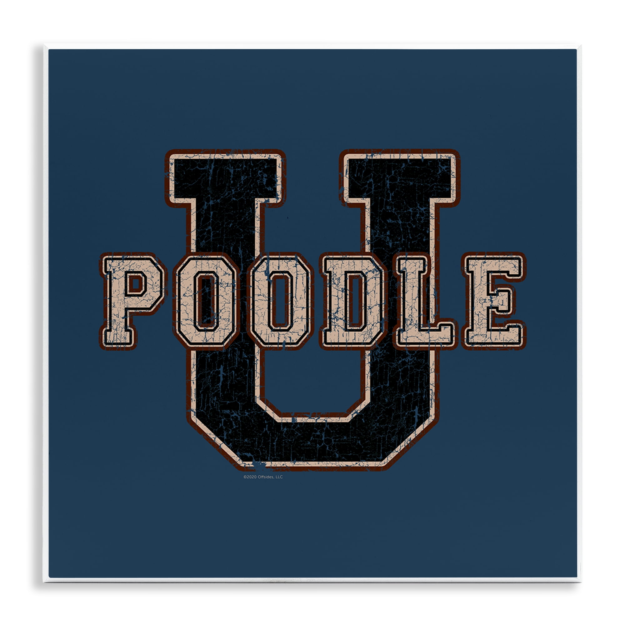 Stupell Industries Varsity Poodle U Novelty & Humor Painting Unframed Art Print Wall Art, 12 x 12