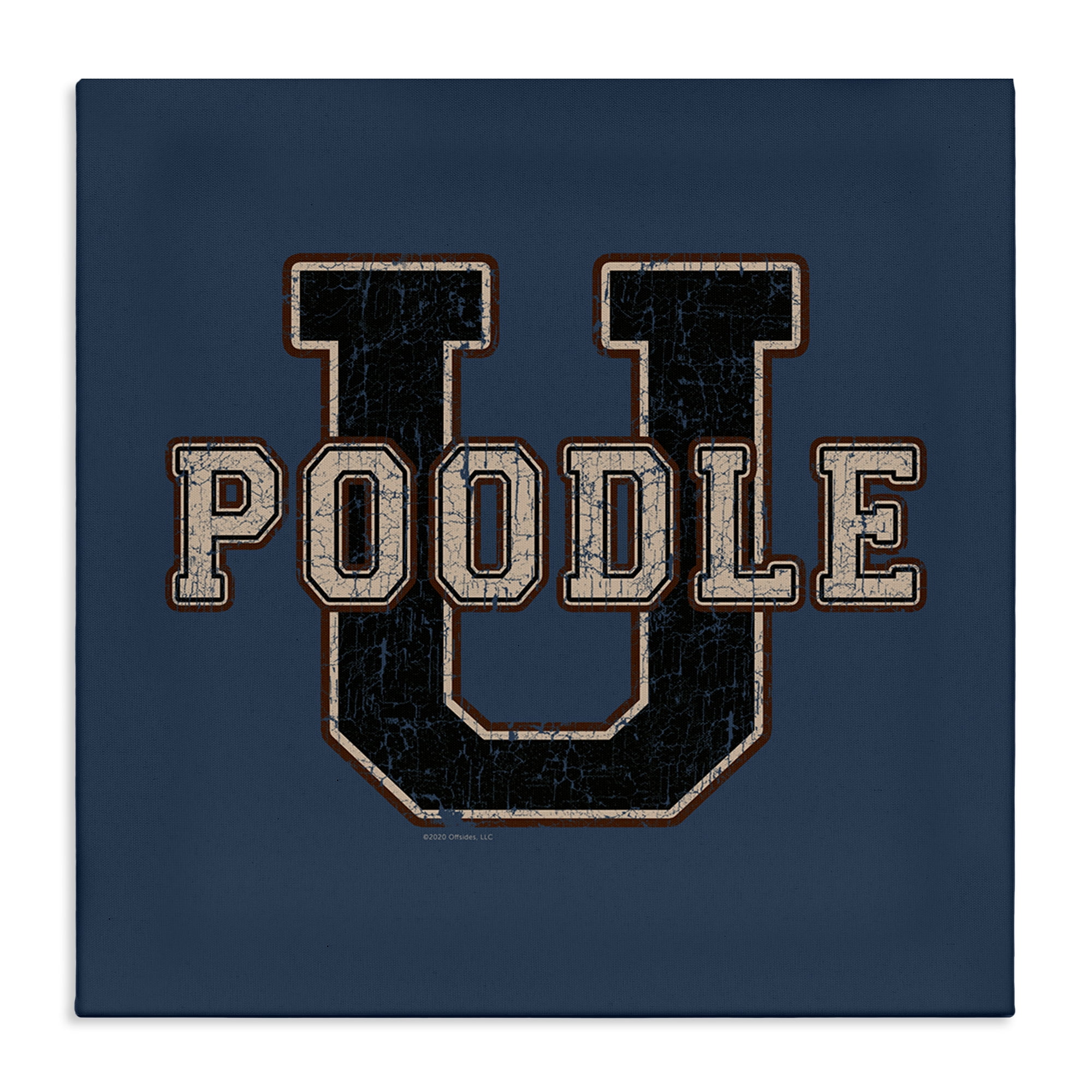 Stupell Industries Varsity Poodle U Novelty & Humor Painting Wrapped Canvas Art Print Wall Art, 17 x 17