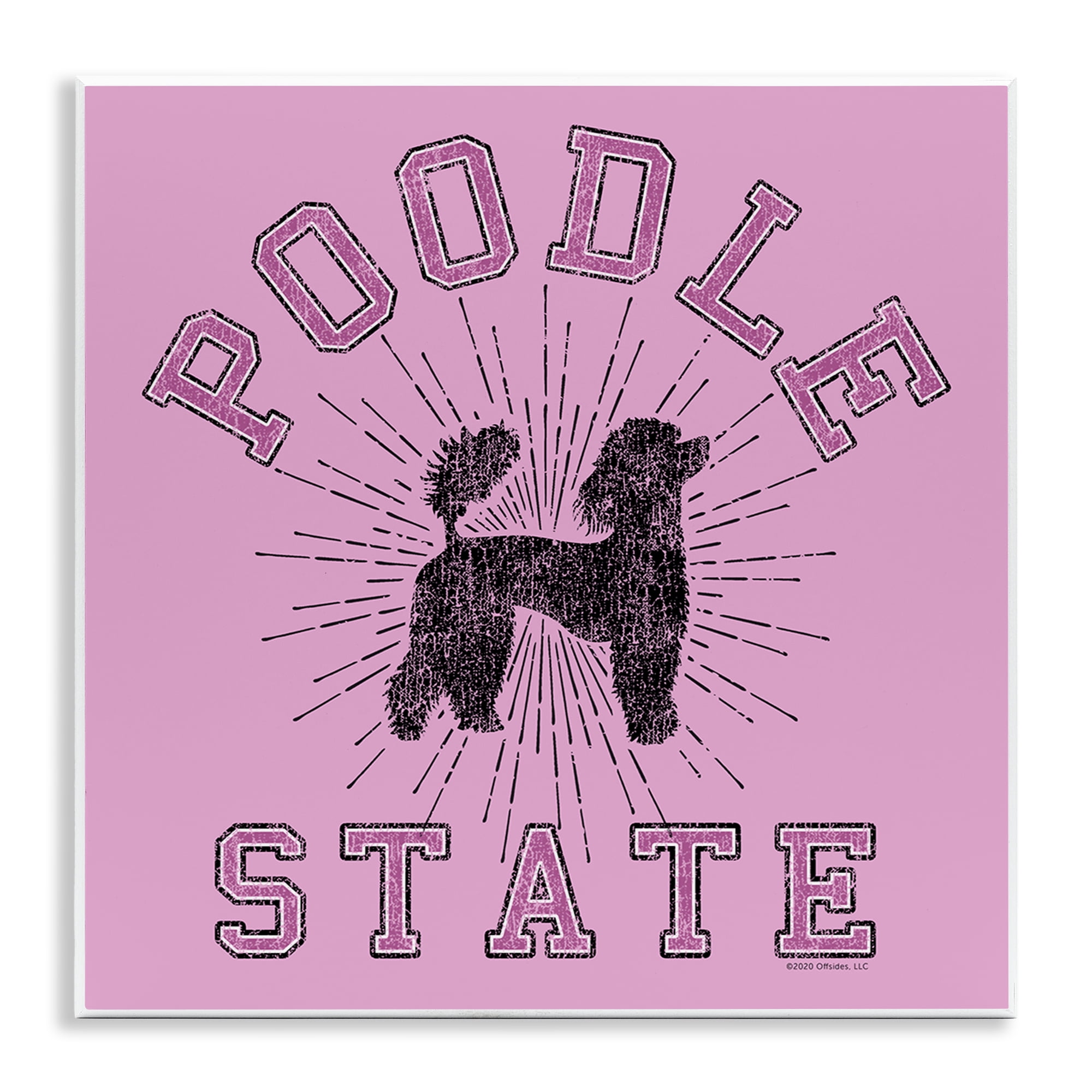 Stupell Industries Varsity Style Poodle State Novelty & Humor Painting Unframed Art Print Wall Art, 12 x 12