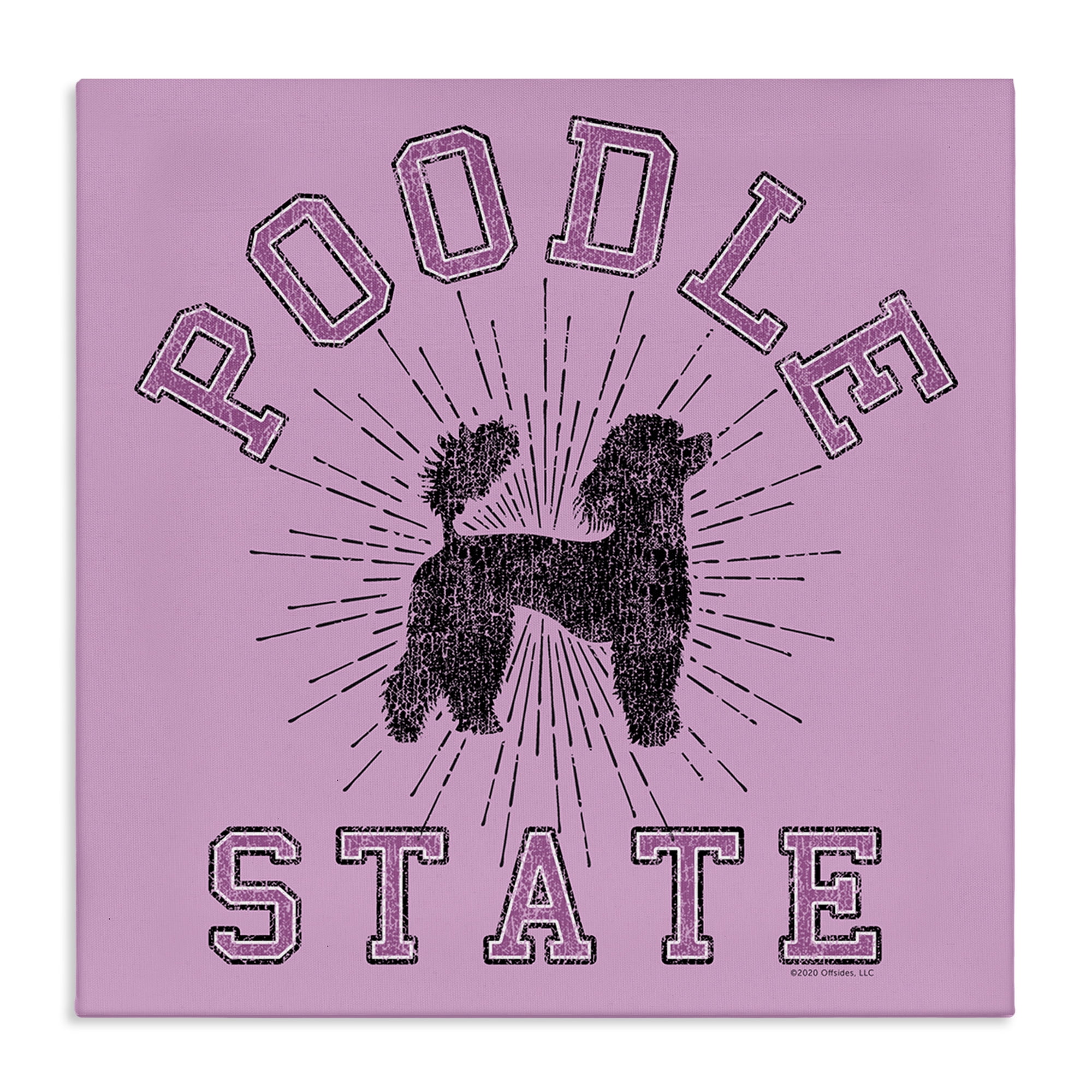 Stupell Industries Varsity Style Poodle State Novelty & Humor Painting Wrapped Canvas Art Print Wall Art, 17 x 17