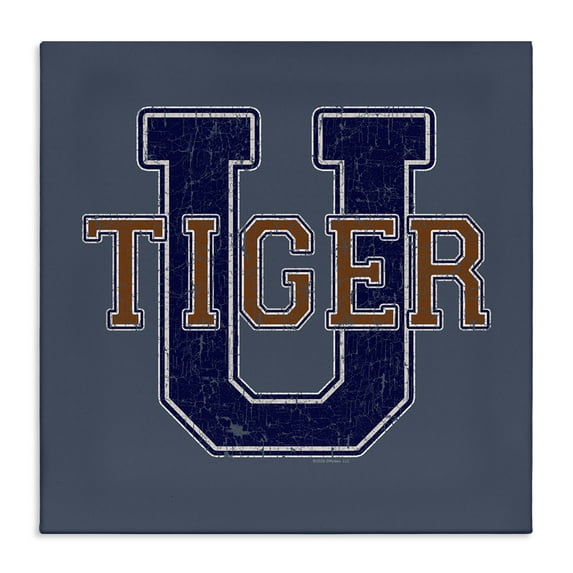 Stupell Industries Varsity Tiger U Vintage Novelty & Humor Painting Wrapped Canvas Art Print Wall Art, 24 x 24